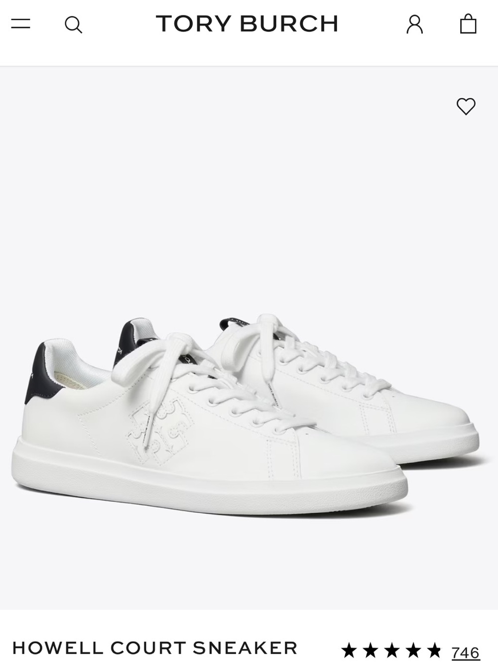 Tory Burch HOWELL COURT SNEAKER
$200 Sz 9.5 gently used 
White /Perfect Navy